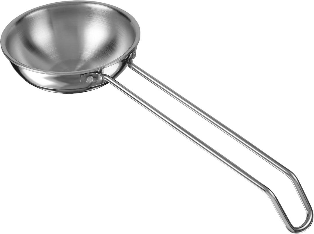 KSJONE 1.5 Cup Triply Stainless Steel Tadka Pan, 360 ml, Gas Stove Compatible, Ergonomic Cool touch Handle, Pans for Eggs, Spices, Melting Butter, Saag, Dal, Kadhi, Dhokla