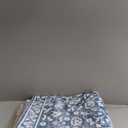 Vintage 3x5 Washable Rug for Entryway, Super Soft Denim Blue White Entryway Rug Non-Slip, Printed Faux Wool Floral 3x5 Area Rug Thin Floor Carpet for Kitchen, Bedroom, Office, Living Room