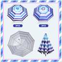 Abbylike 4 Set Plant Umbrellas for Outdoor Plants, Garden Umbrella Shade for Potted Plants and Garden Beds Plant Cover for Sun Summer Beach Terrace Lawn Swimming Pool (Stripe,Blue and White)