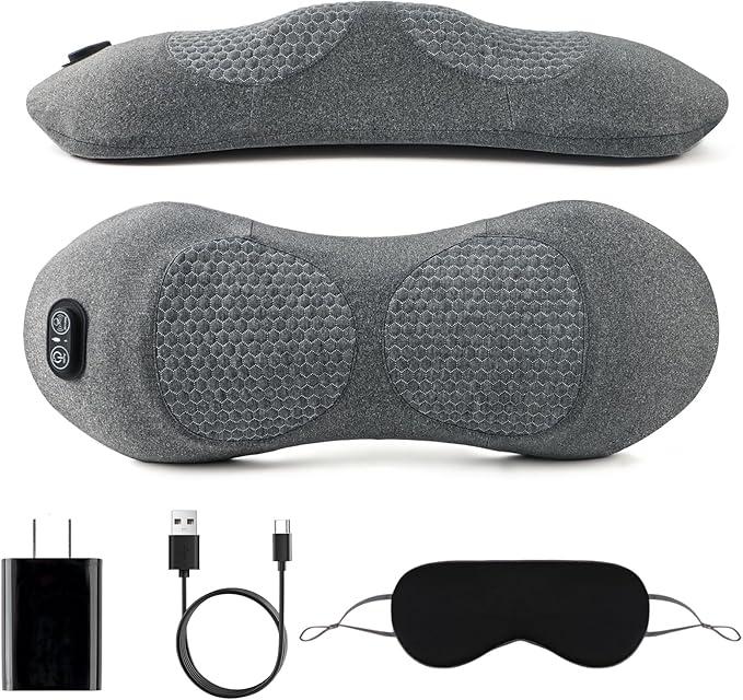 Triple Fusion Back Massager, Electric Lumbar Support Pillow for Pain Relief deep Tissue, 3-in-1 Ergonomic Lower Back Spine Decompression Massager with Heat, Vibration&Traction for Office Chair Car