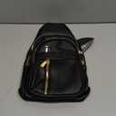 FALAN MULE Crossbody Bags for Women Trendy Leather Sling Chest Bag Fanny Packs for Women (Elegant Black)