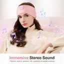 Perytong Sleep Headphones Wireless, Bluetooth Sports Headband Headphones with Ultra-Thin HD Stereo Speakers Perfect for Sleeping,Workout,Jogging,Yoga,Insomnia, Air Travel, Meditation (Bright Pink)