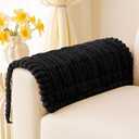 Smiry Couch Cover for Dogs, Non Slip Washable Sofa Protector for Pets, Soft Furniture Cover for Pet, Stylish Sofa Covers, Cozy Protect Against Fur, Dirt & Everyday Messes (Black, 27.6" x 47")