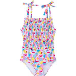 Toddler Swimsuit Girl Bathing Suits One-Piece Swimwear Adjustable Shoulder Straps Smocked 2-6T