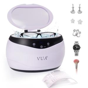 Ultrasonic Jewelry Cleaner, 22oz Ring Cleaner, 42KHz Ultrasonic Cleaner Machine, 304 Stainless Steel Tank, 5 Time Modes Glass Cleaner with Watch Holder for Watch, Rings, Retainers, Dentures