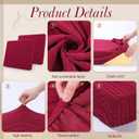 Newwiee 8Pcs Stretch Patio Cushion Covers Outdoor Cushion Covers for Patio Furniture Replacement Couch Sofa Slipcovers Jacquard Textured Soft Fabric Washable Furniture Protector(Red,Elegant)