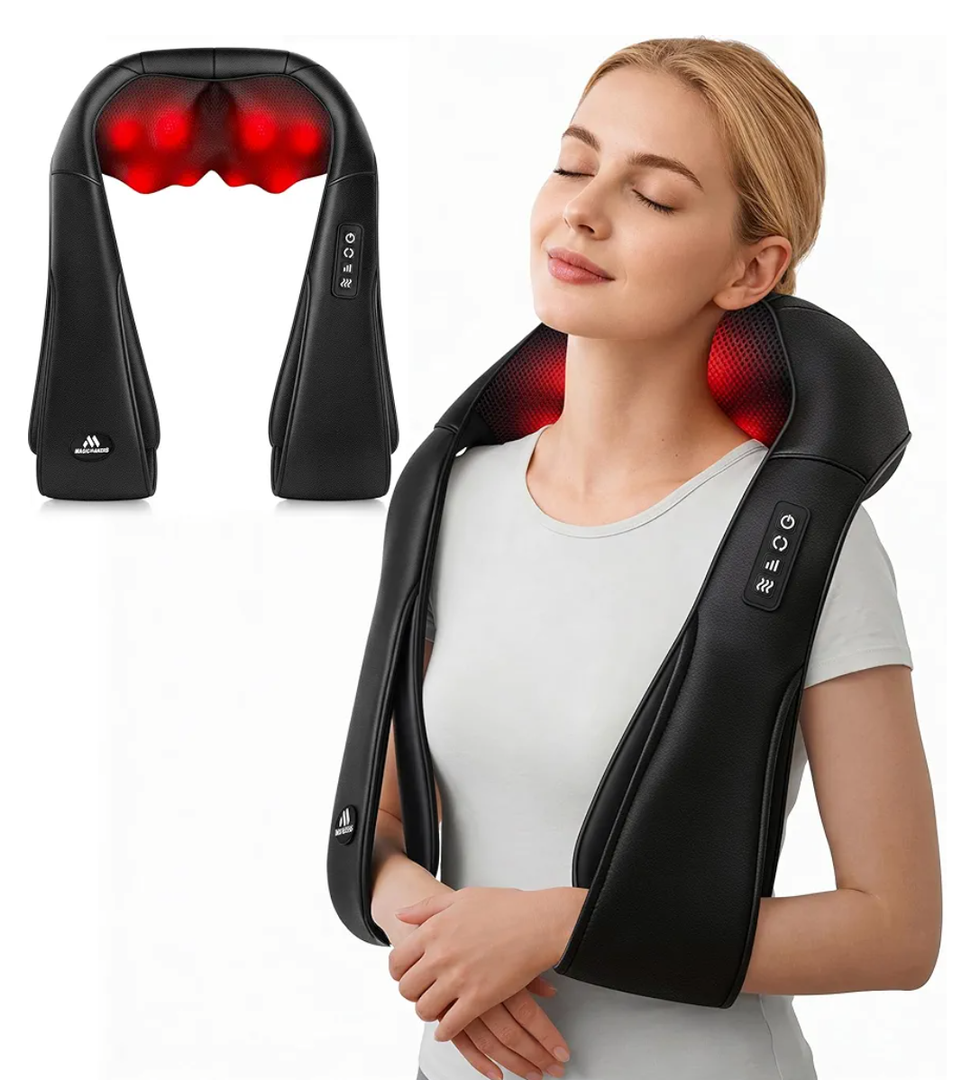 Neck Massager for Pain Relief Deep Tissue with Heat - Shiatsu Back and Shoulder Massage, Mothers Day Gifts for Mom Wife Women Her, Dad Men Him, Christmas, Fathers Day, Plug-in Use for Home Office Car