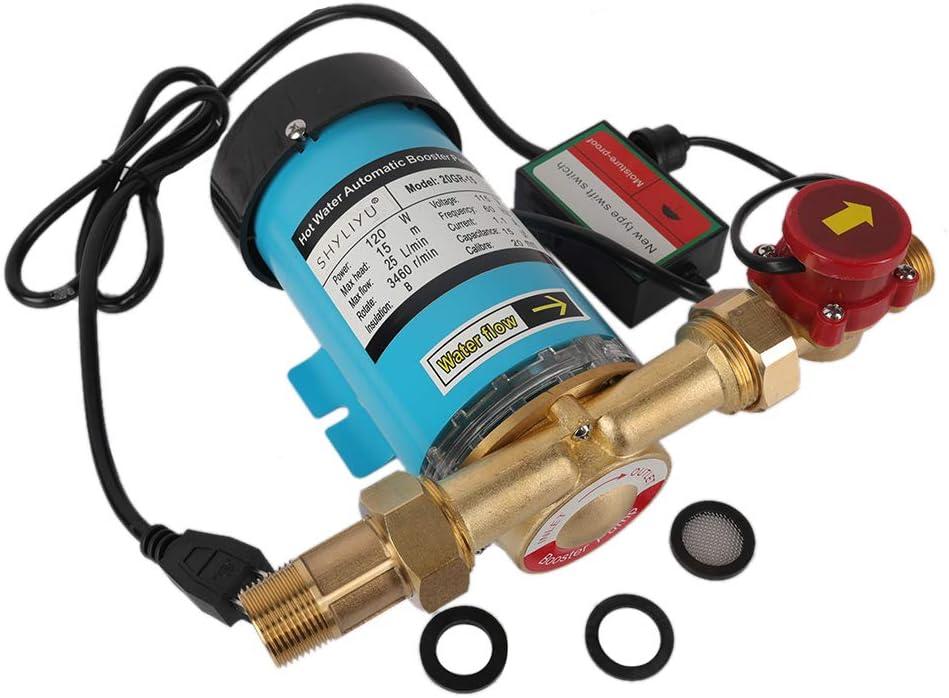 Home Pressure Booster Pump115V/60HZ 120W 1 inch Outlet Circulating Pump Automatic Shower Booster Pump with Water Flow Switch for Whole House System