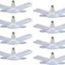 (8 Packs) LED Garage Lights, 60W Trilights Ceiling, High Low Bay Deformable Adjustable 4 Led Light Bulbs 6000LM 6000K, Screw in Tribright Garage Lighting Fixture,CRI80 Daylight