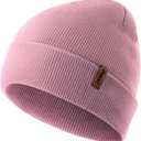2 x ROXUN Beanie for Men/Women Winter Hat Knit Cuffed Soft Warm Unisex Skull Stocking Cap
