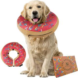 Inflatable Dog Collar | Great Alternative to a Dog Cone | Comfy Recovery Collar for Large Dogs (Pink)