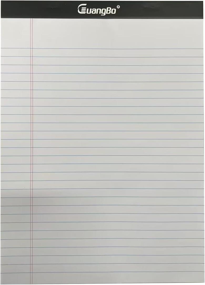 12 Pack White Legal Pads 8.5 x 11 Wide Ruled Note Pad 50 Sheets Notepads Micro Perforated Writing Pad for Work Study Daily Note Taking List