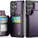 Vinich for Samsung Galaxy S26 Ultra Wallet Case with Card Holder, RFID Blocking Credit Slots Kickstand Shockproof Phone Cover for Women Men, Purple