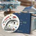 9 x 2025 Ceramic Dolphin Christmas Ornaments - Cute Dolphin Gifts for Women Men, Animal Lovers Gifts for Friends, Dolphins Animal Ornaments for Christmas Tree Decorations, Xmas Hanging Decor