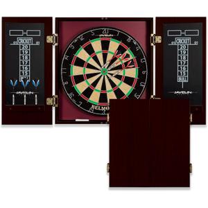 EastPoint Sports Official Size Dart Board Cabinet Set- Easy-Assembly & Complete with 6 Deluxe Steel Tip Darts and Accessories -Premium Darts Set with Scoreboard for Bar Games & Indoor Games (Black)