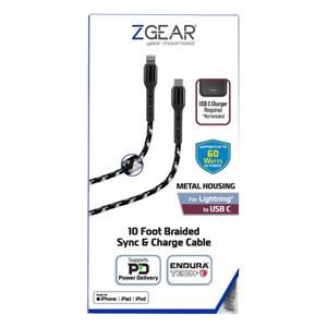 ZGear Metal Housing for Lightning to USB-C 10ft Braided Sync & Charge Cable