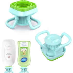 Flip Bottle Emptying Kit - 2 Pack Bottle Emptying Caps Fits Most Plastic Bottles, Lotion Bottles Caps to Get The Last Drop of Shampoos, Lotions, BPA-Free & Food-Grade, No More Wastes, 2 Caps 28mm