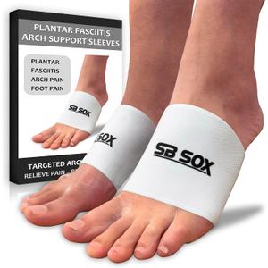 SB SOX Arch Support Sleeves for Plantar Fasciitis Relief (1 Pair)  Foot Compression Sleeves for Plantar Fasciitis and Arch Support for Everyday Use (Large, White)