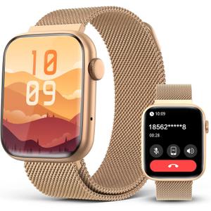 2025 Smart watches for Women with Blood Pressure Monitor, 1.9" AMOLED DA GPT AI Voice Smartwatch, 24/7 Heart Rate Stress Sleep Monitor,123 Sports Modes, IP68 Waterproof Fitness Tracker for Android iOS (Rose Gold Metal)