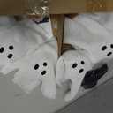 Halloween Decorations Outdoor - 22" Cute Lit Ghost Wreath | Spooky Ghost Decoration, 8 Light Modes, Timer and Remote, Halloween Decor Indoor, For front Door Porch Window Wall
