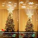 Mrrihand Christmas Tree Topper Lighted with 6 Projection Modes, Christmas Star Tree Topper Built-in LED Rotating Lights, Gold 3D Glitter Dynamic Projection for Christmas Tree Decorations