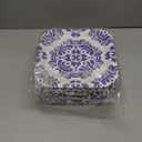 Nitial 120 Pcs Blue and White Flower Paper Plates Disposable Blue and White Decorative Dinner Plates Chinoiserie Dessert tableware for Wedding Birthday Tea(Square)