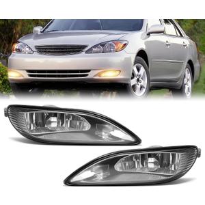Halogen Fog Lights for 2002-2004 Toyota Camry,2005-2008 Corolla,2002-2003 Solara,1 Pair Front Driving Fog Lamps Kits with Wiring Harness Switch,Clear Lens