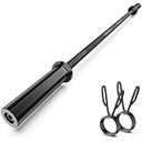 55" Weight Lifting Bar, 1" Standard Straight Barbell Bars for Weight lifting, Olympic Barbell Bar for Bench Press/Hip Thrusts/Squats/Lunges for Gym and Home, 2 Star Star-nuts (480lb Weight Capacity)