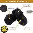 Waterproof Dog Boots, Dog Outdoor Shoes for Medium to Large Dogs with Two Reflective Fastening Straps and Rugged Anti-Slip Sole Size 3: (2.36"x2.17"(L*W) for 23-33 lbs, Black