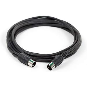 Monoprice MIDI Cable - 15 Feet - Black with Keyed 5-Pin DIN Connector, Molded Connector Shells