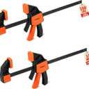 HORUSDY 12'' Bar Clamps for Woodworking, 2PCS Quick F Wood Working Clamps Sets, with 150 LBS Load Limit (Orange)