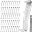 G Good Gain Gutter Hangers 5 Inch - Gutter Brackets with Bonus Drill Bit & Clip, Hidden Gutter Hangers 5 Inch K Style with Pre-Assembled Screw, for Repairing Sagging Rain Gutters - Pack of 50 