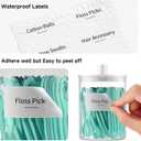 TIPGO Glass Qtip Holder Dispenser for Bathroom - 10 oz Clear Canister Apothecary Jar for Cotton Swabs, Balls, Pads, Floss Picks, Small Containers for Makeup Storage Organizer (2 Pack, White)