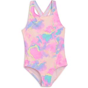 Lands' End Girls' UPF 50+ Stretch Crisscross Back One Piece Swimsuit (Large, Pink Multi)