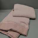 Carriediosa Heather Throw Blanket 50" X 60", 400GSM Ultra Soft Microfiber Fuzzy Fluffy Reversible Knitted Blankets Cozy Plush Lightweight and Warm Fall Throws for Couch, Bed, Sofa, Dusty Pink