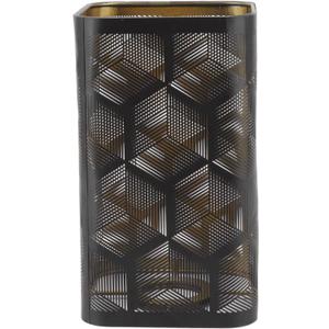 Square Metal Lamp Shade, E27/E26 Flower Carved Pattern Lampshade Modern Hollow Decorative Lamp Shade for Table Lamp Floor Light Home Decor Black