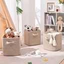 11 Inch Storage Cubes, 3 Pack Cube Storage Bins for Organizing, Cotton Rope Woven Baskets for Shelves, Bathroom, Kids Room, Closets, Baby Nursery