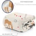 Horse Throw Blanket Gift, Soft Warm Fuzzy Plush Blanket, Smooth Cozy Flannel Blanket for Bed/Couch/Camping (80"x60", Cartoon Horse)