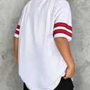 Oversized Jersey Shirts for Women Shirts Y2K Number Graphic Jerseys V Neck Cute Streetwear Tee Tops White