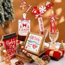 12 Pieces Christmas Tiered Tray Decor Farmhouse Hot Cocoa Decor Warm Winter Tabletop Wooden Block Sign Gingerbread Man Candy Cane Wood Bead Garland Holiday Table Centerpieces