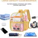 Oraben Clear Backpack for Stadium Events, Stadium Approved 12 x 6 x 11, Small Clear Backpack for Concerts School Works, Fast Security Check, Waterproof PVC, Adjustable Straps, Women Men