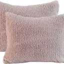 Reafort New Ultra Soft Sherpa Pillowcases Pillow Covers Standard Size 20"x26" Pack of 2 with Zipper Closure (Taupe, 20x26 Standard Sham) (20x26 Standard Sham, Taupe)