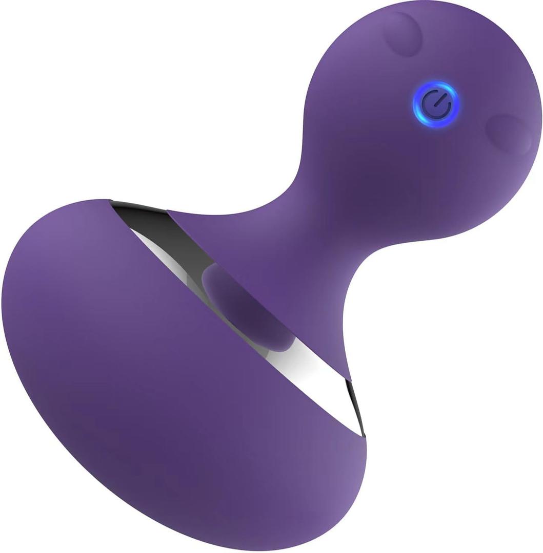 Cordless Electric Massage Ball with 10 Powerful Vibrations, Rechargeable Handheld Massager (Purple)