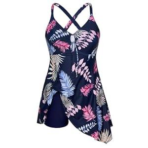 Hanna Nikole Womens One Piece Swimsuit Tummy Control Swimdress Plus Size Cut Out Adjustable Bathing Suit 6X