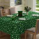 XCHI Green Shamrocks St. Patrick's Day Tablecloth Rectangle Table Cloth Washable Table Covers for Indoor Dining Home Party Decorations 52x70 Inch