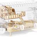 9-in-1 Acrylic Hamster Cage, Clear Dwarf Hamster Cage, with Tubes and All Accessories, 2-Tier Mouse Habitat, Easy to Clean, Suitable for Small Pets