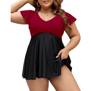Edelqual Women's Plus Size Tankini Swimsuits Swim Dress Tummy Control Bathing Suits Two Piece High Waisted Swimwear 2025 (XL)