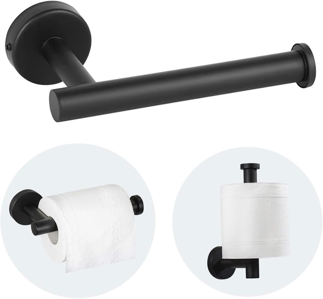 4 x Toilet Paper Holder - SUS 304 Stainless Steel Toilet Paper Holder Wall Mount, Toilet Paper Roll Holder for Bathroom, Kitchen, Washroom - Matte Black