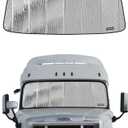 Pigenius Windshield Sunshade for Freightliner Cascadia 2008-2017 (Classic Body), Reversible Silver/Black