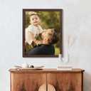 16x20 Picture Frame, Walnut Woodgrain 16 x 20 Poster Frame for Horizontal or Vertical Wall Mounting, 1 Pack